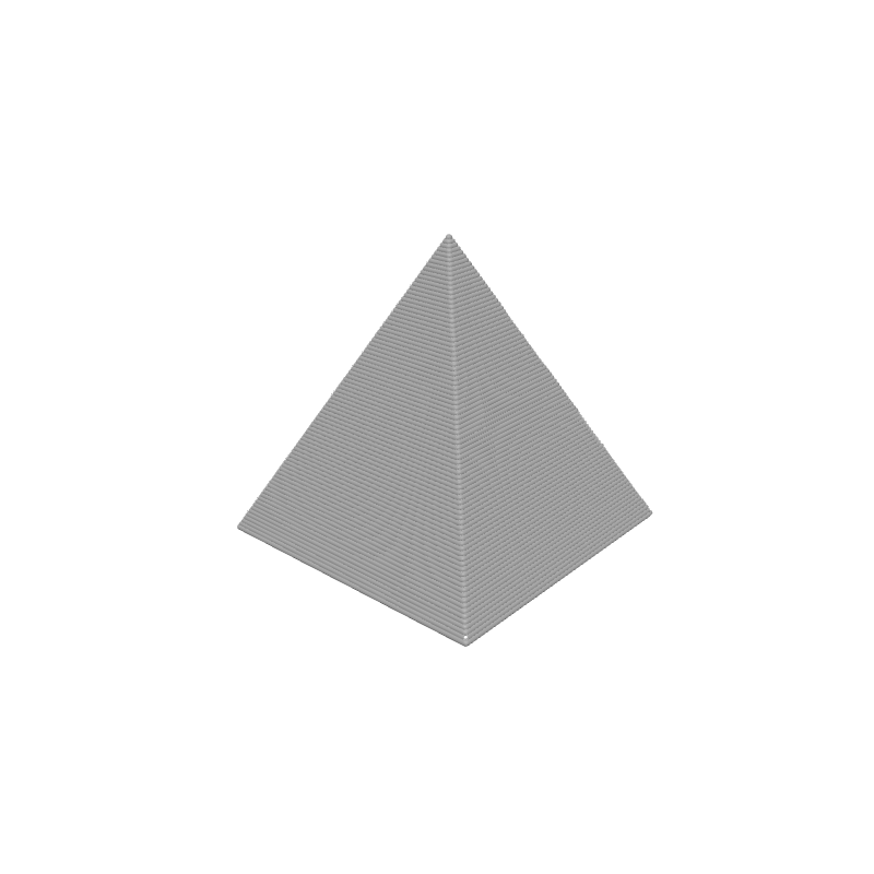 A 4-sided pyramid tapering to a point